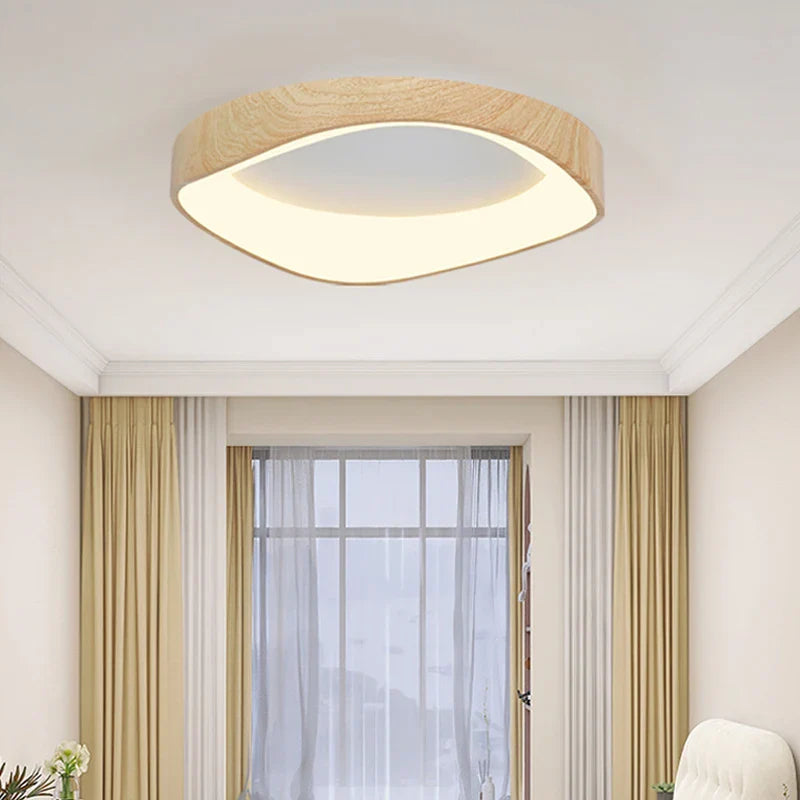 Scandinavian LED Ceiling Light – Modern Surface-Mounted Lamp with Wood Effect
