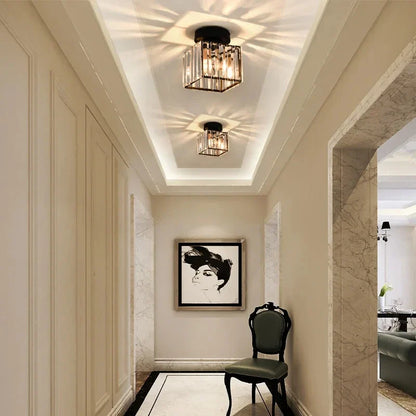 Crystal Glamour Ceiling Light – Modern Flush Mount with Transparent Shade