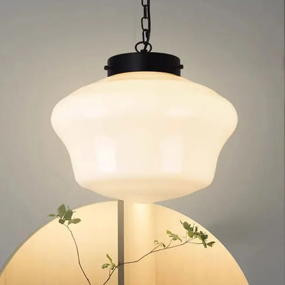 Geometric Pendant Lamp with Opal White Glass – Vintage Style