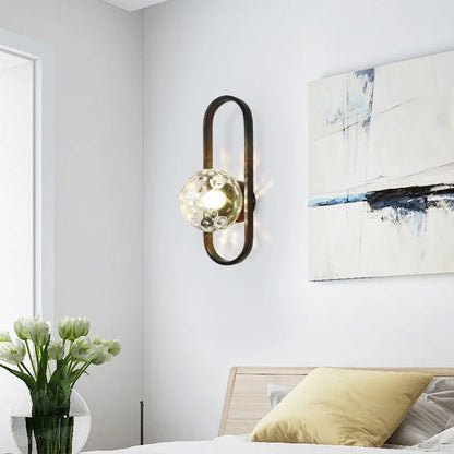 Modern Wall Light with Frosted Glass Globe