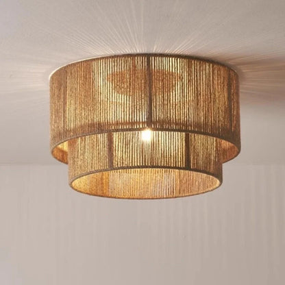 Boho Ceiling Light with Natural Rope