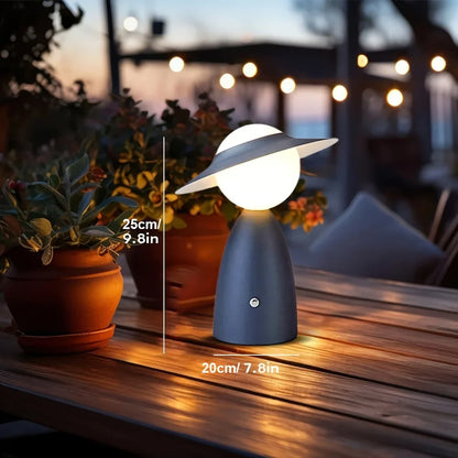 LED Table Lamp – Figure with Hat Design, Decorative Bedside or Desk Light