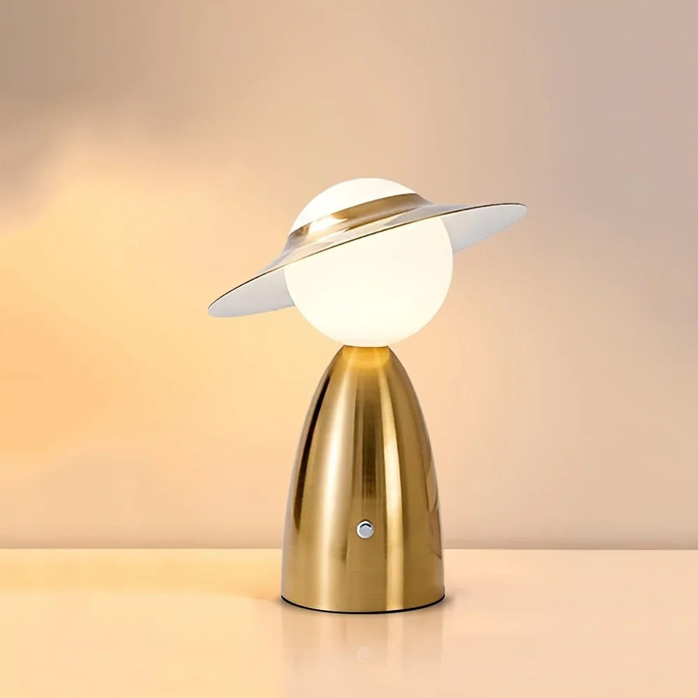 LED Table Lamp – Figure with Hat Design, Decorative Bedside or Desk Light