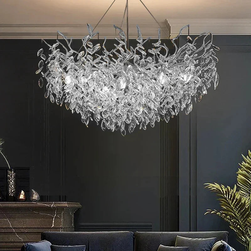 Exclusive Crystal Leaf Chandelier – Branch Design with Modern Elegance