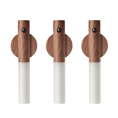 Modern Wooden Wall Light – Magnetic LED Lamp with Motion Sensor