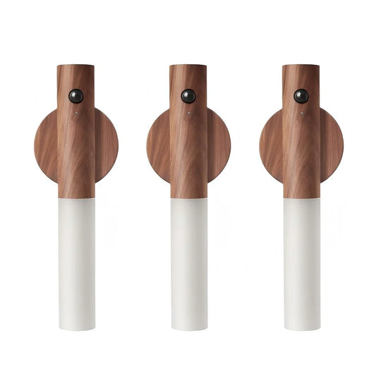 Modern Wooden Wall Light – Magnetic LED Lamp with Motion Sensor