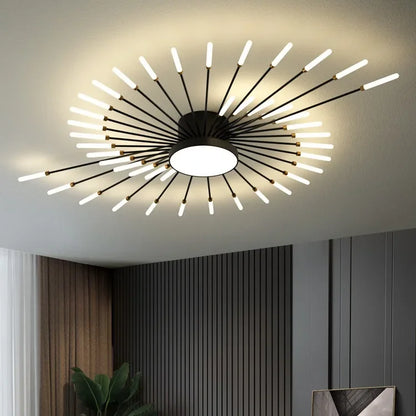 Modern LED Ceiling Chandelier – Minimalist Sunburst-Inspired Design