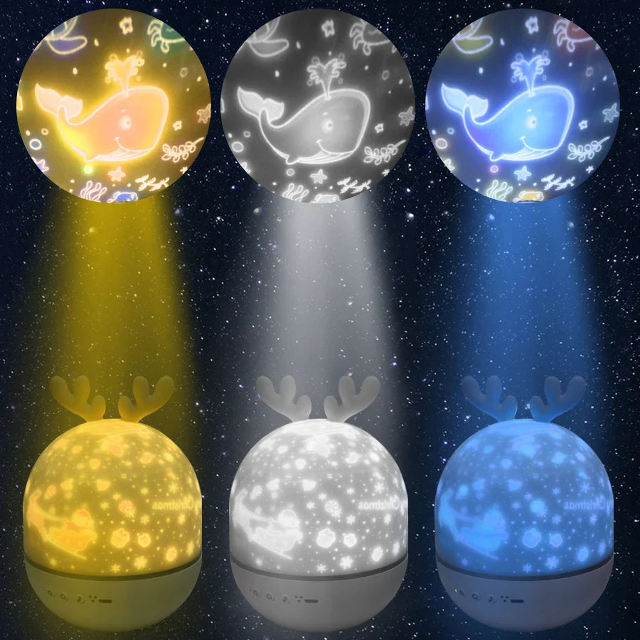 LED Night Light Projector with Remote Control & Music – Kids Star Lamp with Timer