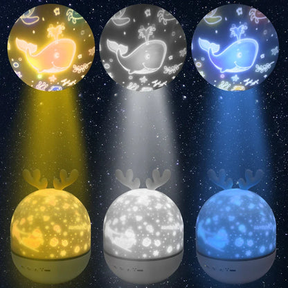 LED Night Light Projector with Remote Control & Music – Kids Star Lamp with Timer