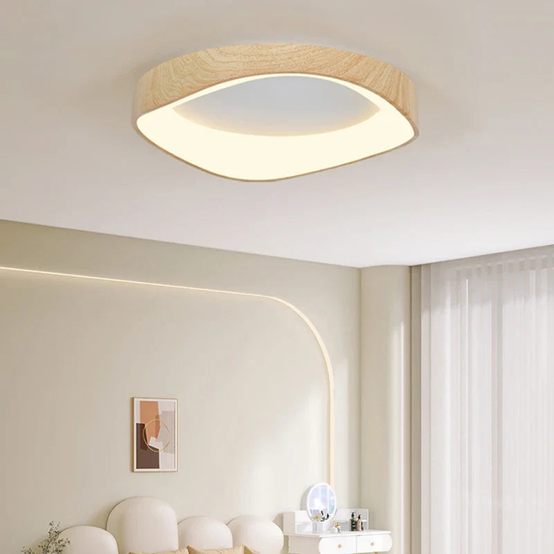 Scandinavian LED Ceiling Light – Modern Surface-Mounted Lamp with Wood Effect