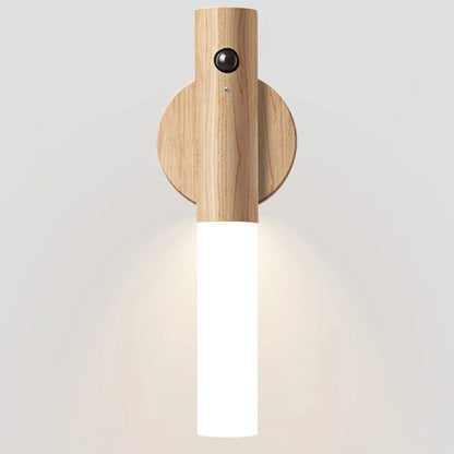 Modern Wooden Wall Light – Magnetic LED Lamp with Motion Sensor
