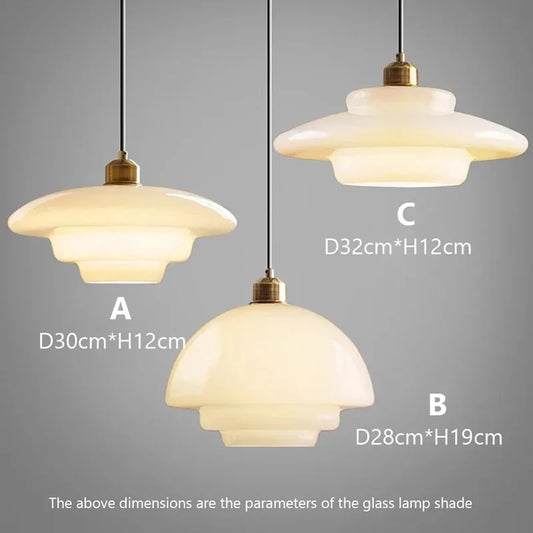 Pendant Ceiling Lamp with Opal White Glass