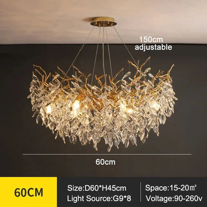 Exclusive Crystal Leaf Chandelier – Branch Design with Modern Elegance