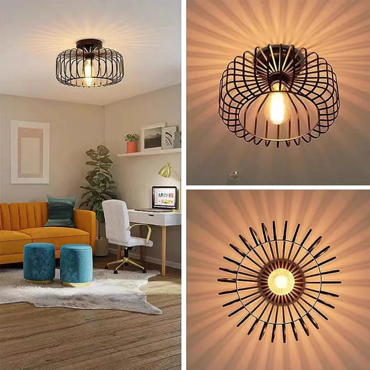 Industrial Style Ceiling Light – Metal Shade Flush Mount