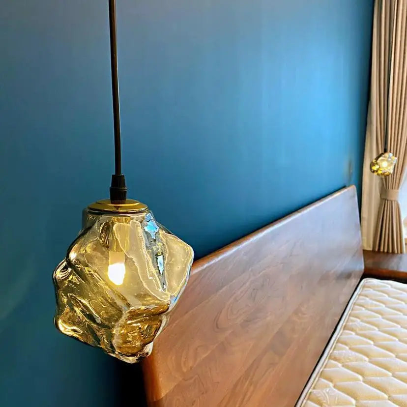 Modern Pendant Light with Irregular Glass Shade