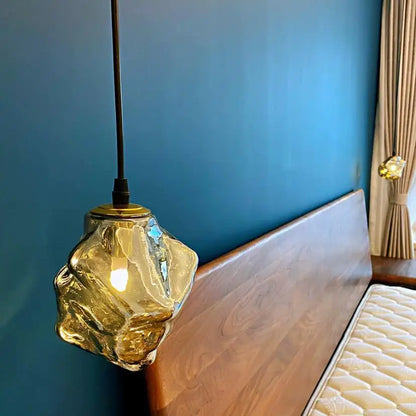 Modern Pendant Light with Irregular Glass Shade