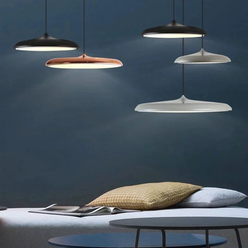 Modern Ultra-Slim LED Pendant Light – Minimalist Disc Design for Dining Room or Living Room