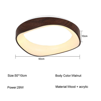 Scandinavian LED Ceiling Light – Modern Surface-Mounted Lamp with Wood Effect