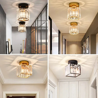 Crystal Glamour Ceiling Light – Modern Flush Mount with Transparent Shade