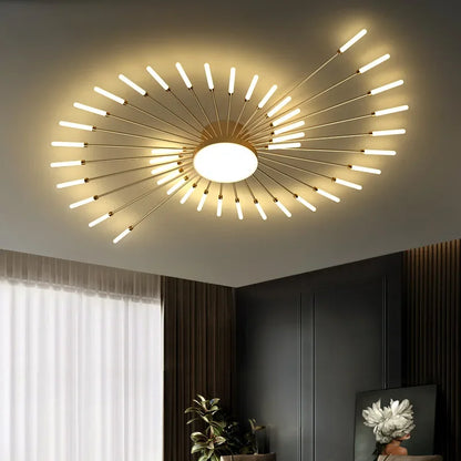 Modern LED Ceiling Chandelier – Minimalist Sunburst-Inspired Design