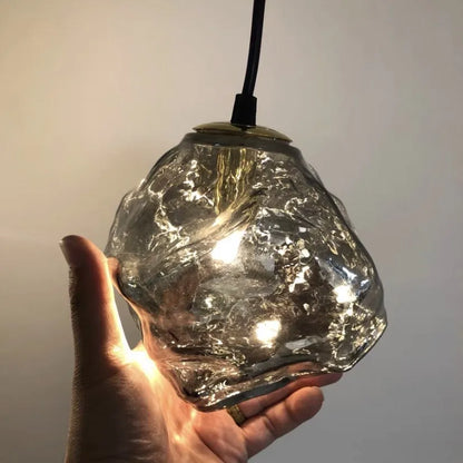 Modern Pendant Light with Irregular Glass Shade