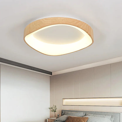 Scandinavian LED Ceiling Light – Modern Surface-Mounted Lamp with Wood Effect