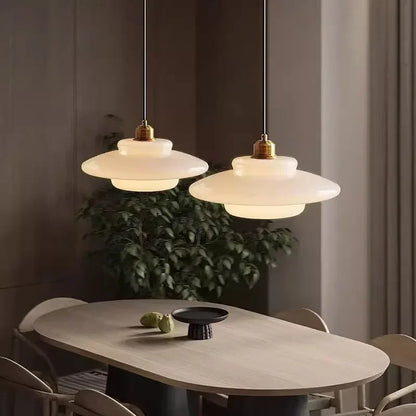 Pendant Ceiling Lamp with Opal White Glass