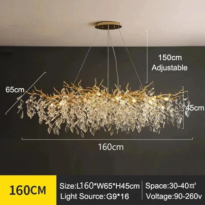 Exclusive Crystal Leaf Chandelier – Branch Design with Modern Elegance