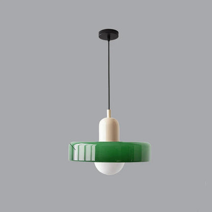 Modern Pendant Light with Colourful Glass Shade