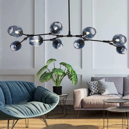 8-Arm Molecular Chandelier – Designer LED Ceiling Light