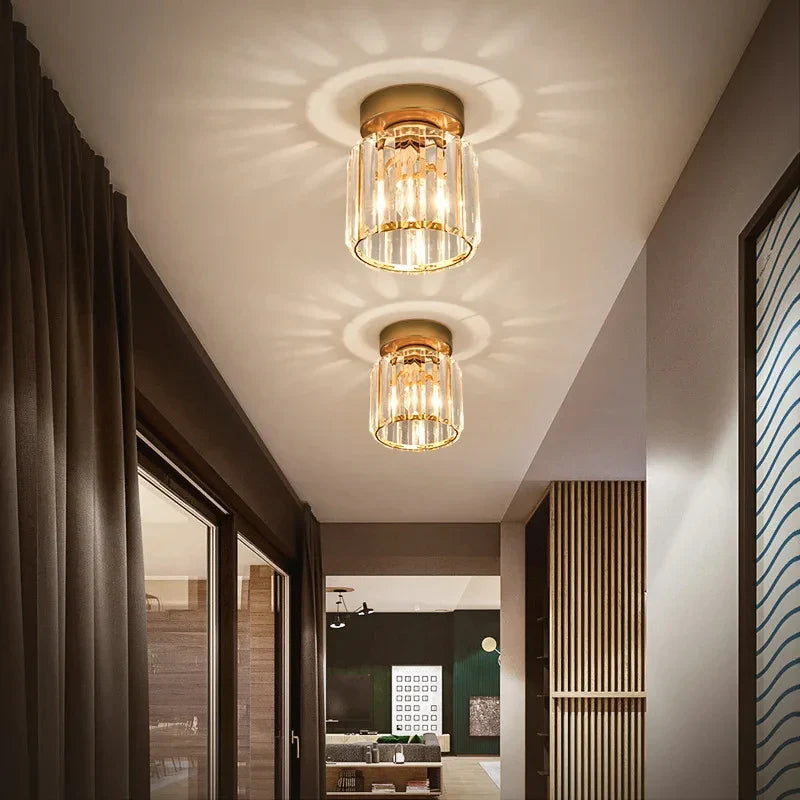 Crystal Glamour Ceiling Light – Modern Flush Mount with Transparent Shade