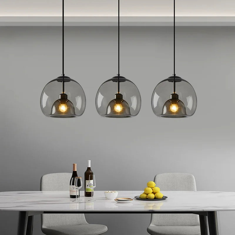 Glass Pendant Light – Industrial Double Shade Design