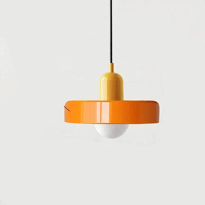 Bauhaus Pendant Light with Coloured Glass Shade