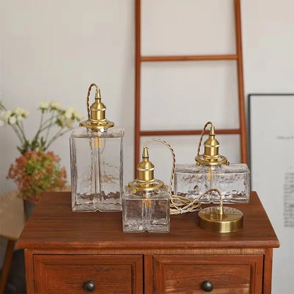 Vintage Glass Pendant Lights with Brass Finish