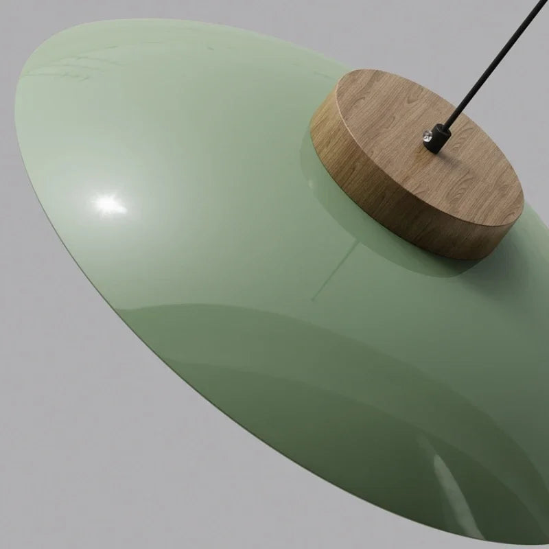 Modern Glass Pendant Light with Wooden Accent – Minimalist Design
