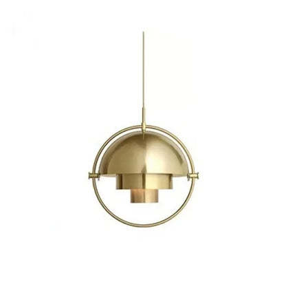 Designer Pendant Light with Metal Shade and Decorative Ring