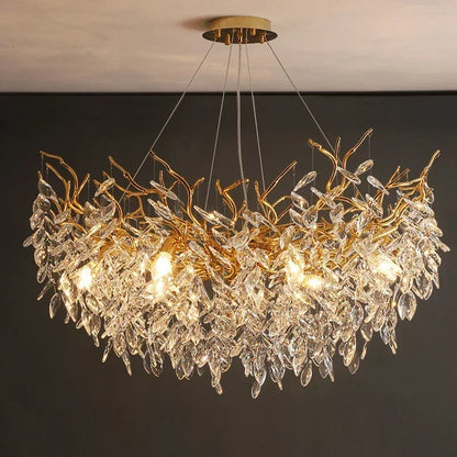 Exclusive Crystal Leaf Chandelier – Branch Design with Modern Elegance