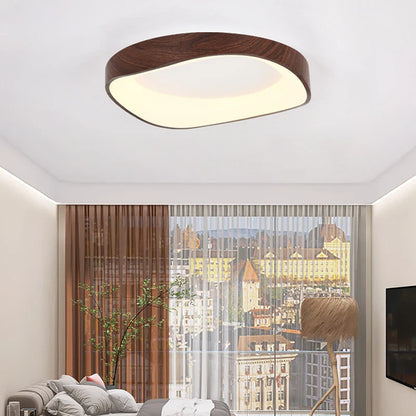 Scandinavian LED Ceiling Light – Modern Surface-Mounted Lamp with Wood Effect