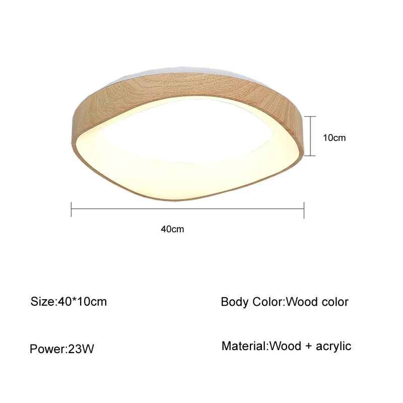 Scandinavian LED Ceiling Light – Modern Surface-Mounted Lamp with Wood Effect