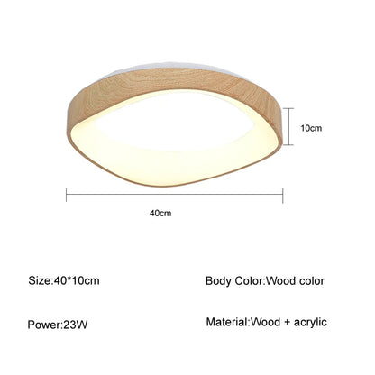 Scandinavian LED Ceiling Light – Modern Surface-Mounted Lamp with Wood Effect