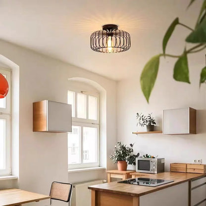 Industrial Style Ceiling Light – Metal Shade Flush Mount