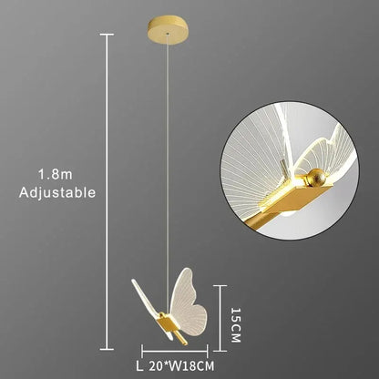 Butterfly-Shaped LED Pendant Light – Designer Lighting for Bedroom and Living Room