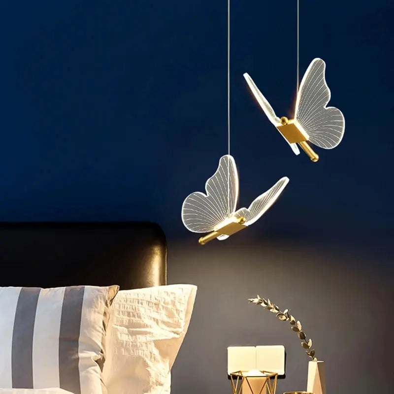 Butterfly-Shaped LED Pendant Light – Designer Lighting for Bedroom and Living Room
