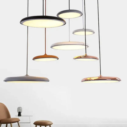 Modern Ultra-Slim LED Pendant Light – Minimalist Disc Design for Dining Room or Living Room