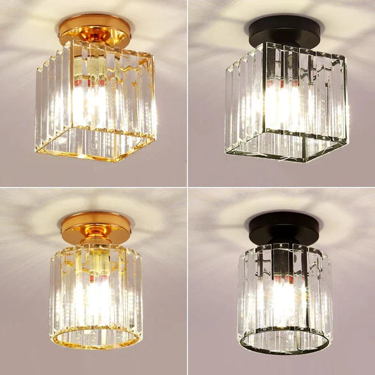 Crystal Glamour Ceiling Light – Modern Flush Mount with Transparent Shade