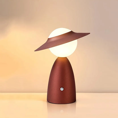 LED Table Lamp – Figure with Hat Design, Decorative Bedside or Desk Light