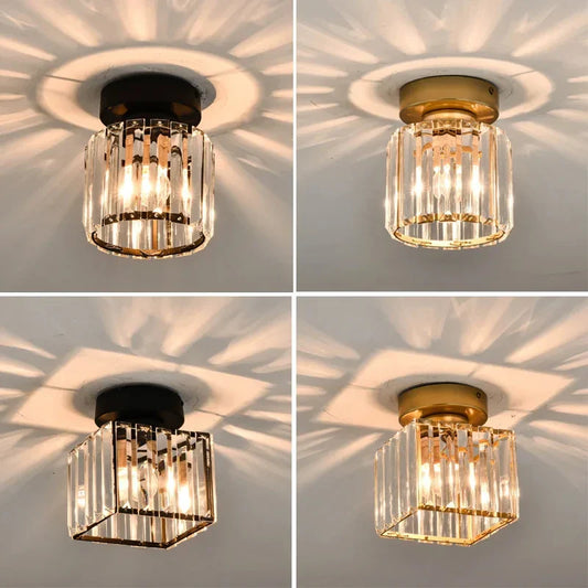 Crystal Glamour Ceiling Light – Modern Flush Mount with Transparent Shade