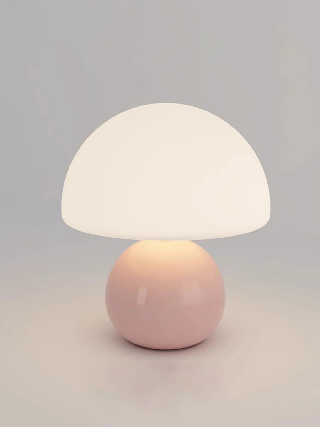 Minimalist Table Lamp with Round Base & Mushroom Shade