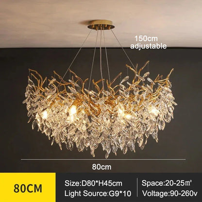 Exclusive Crystal Leaf Chandelier – Branch Design with Modern Elegance
