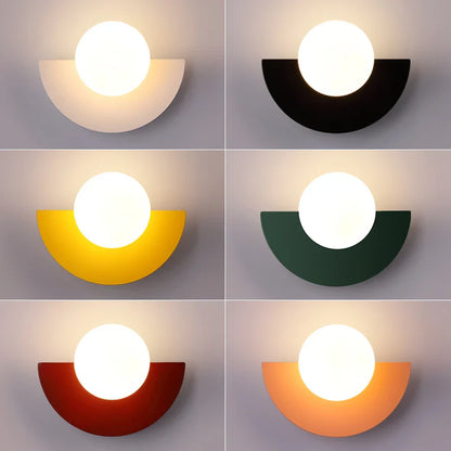 Modern Geometric LED Wall Light – Half Circle Design